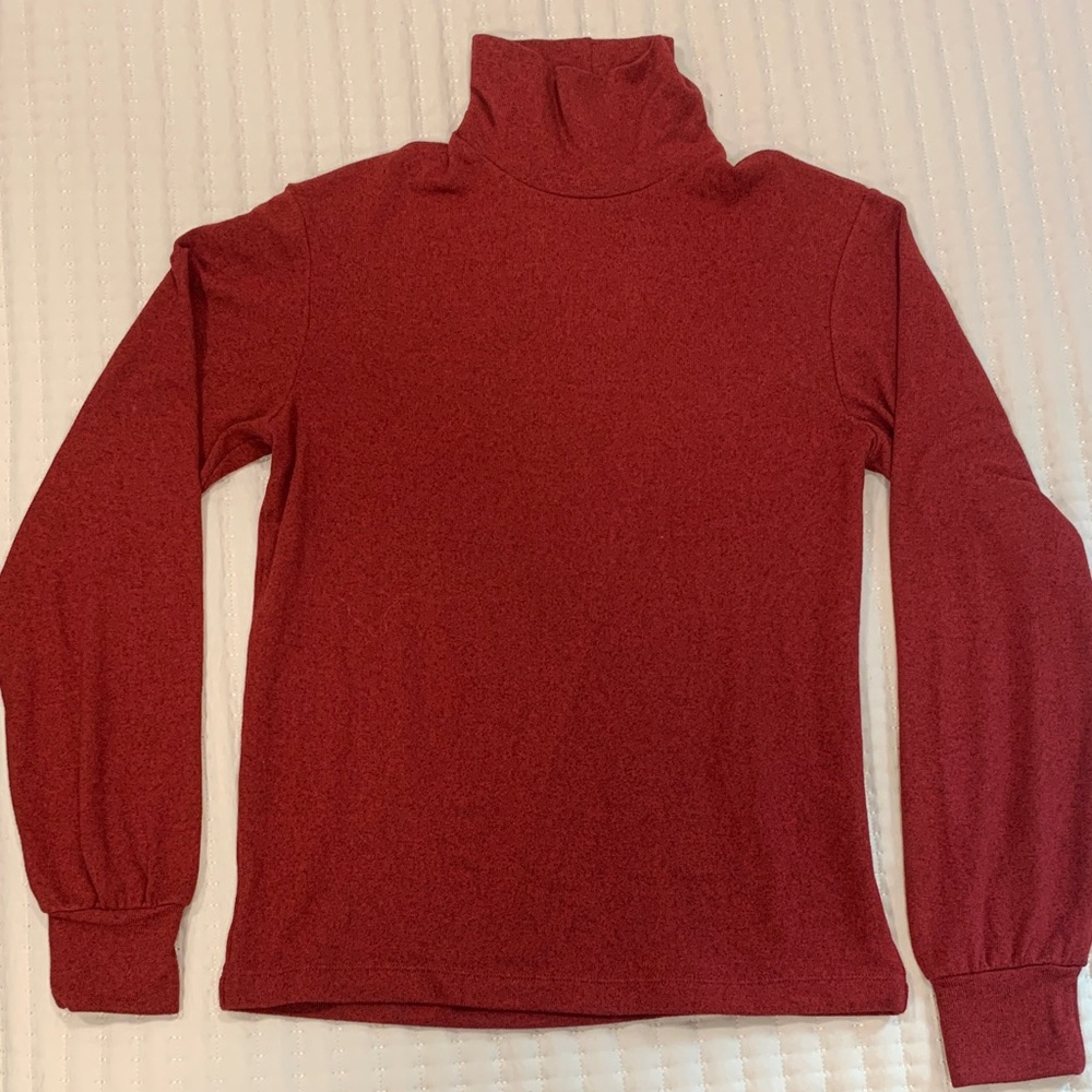 Super Soft Deep Red Turtleneck Sweater